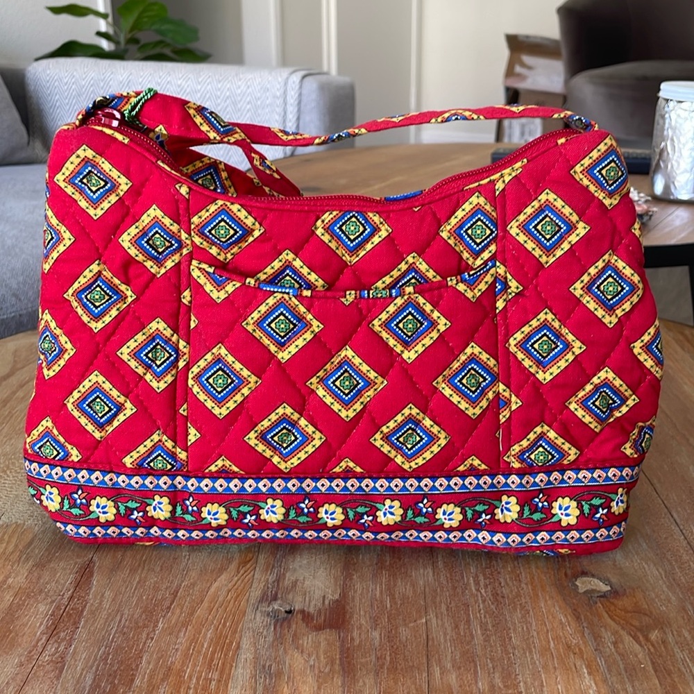 Vera Bradley Red Quilted Baguette Bag